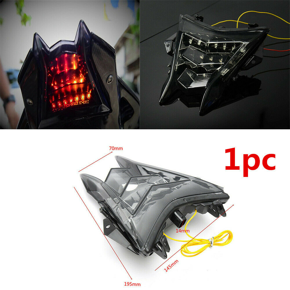 1x Integrated Black Motobike LED Flashing Tail Light Built-in Amber Turn Signal