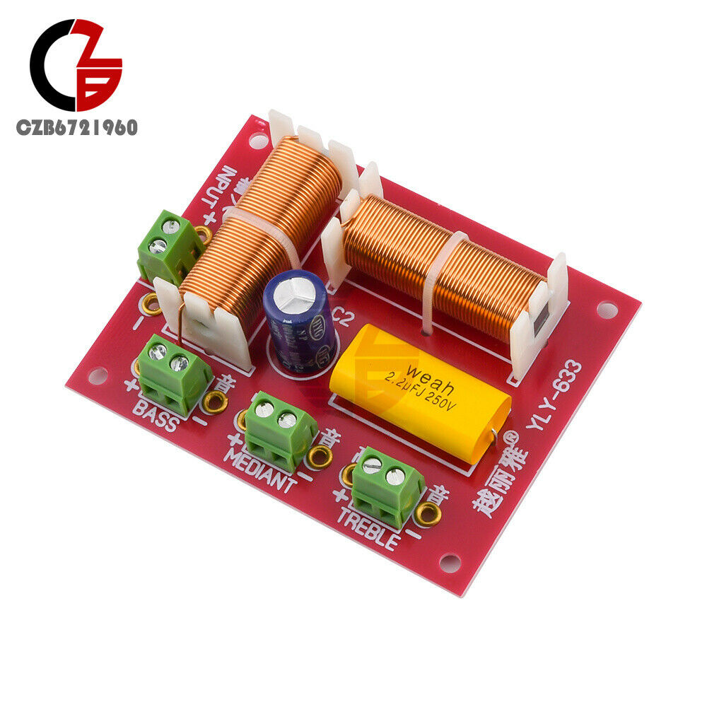 Ajustable Treble Bass Frequency Divider 3 Way Speaker Audio Crossover Filters