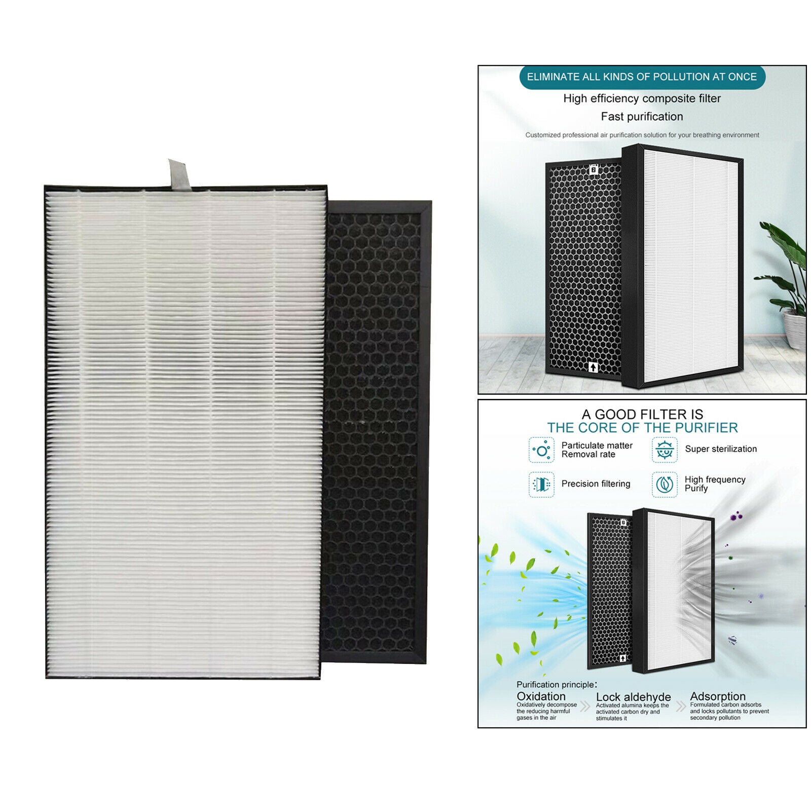 Household HEPA Filter Pre-Carbon Filters Replaces Part for Sharp Accessory