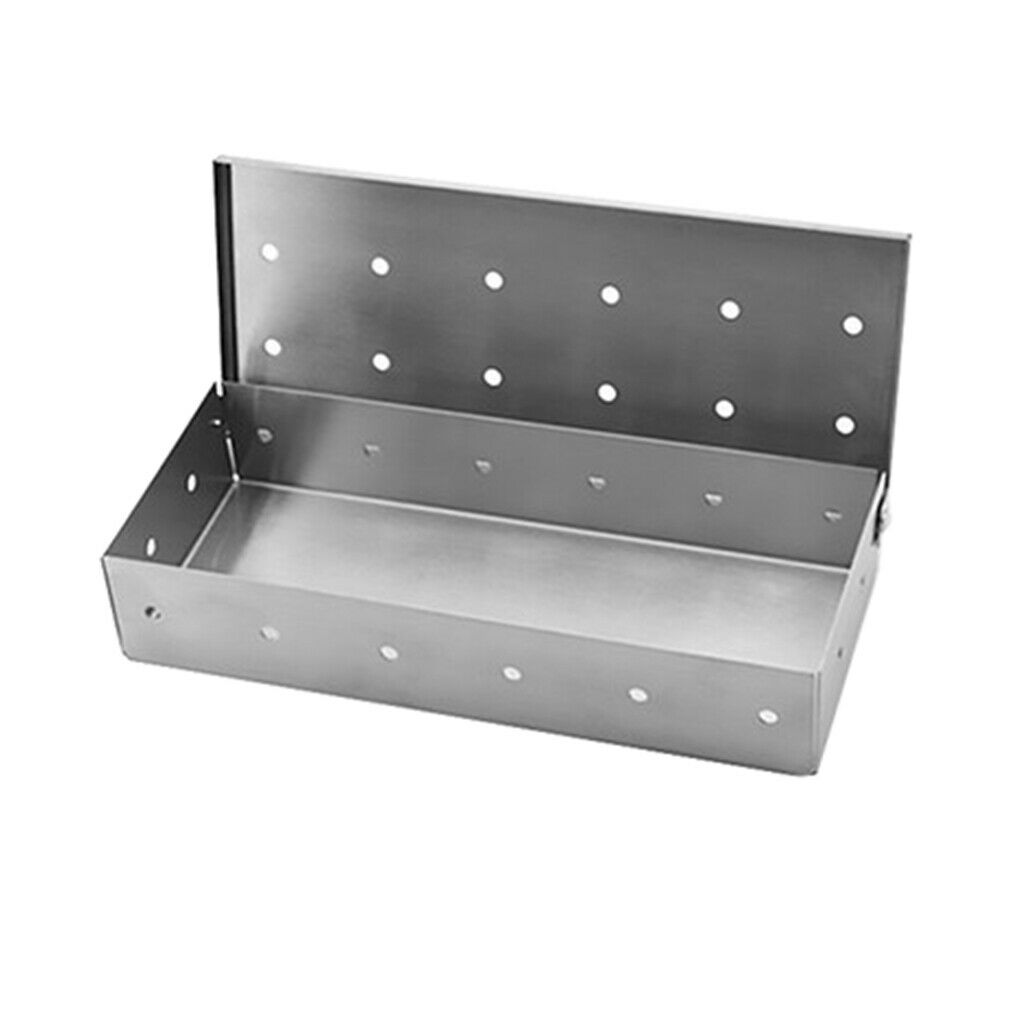 Stainless Steel Meat Smoking Smoker Box for BBQ Wood Chips Grilling Utensils
