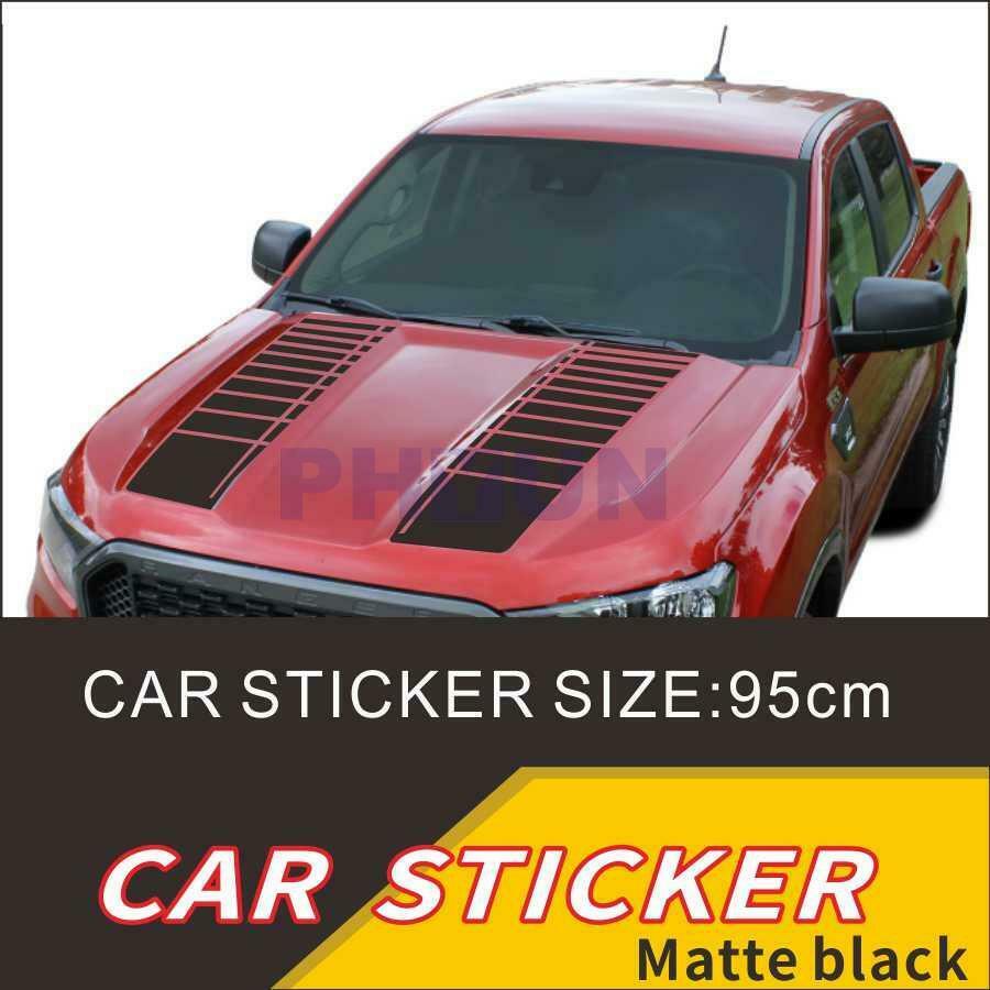 1 Set 95cm Vinyl Matte black Car SUV Head Decals Stripe Hood Stickers Universal