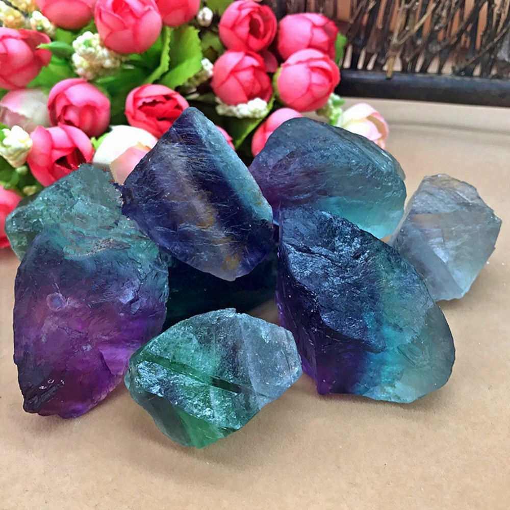 Natural Fluorite Quartz Crystal Stones Rough Polished Gravel Rock Crystals New