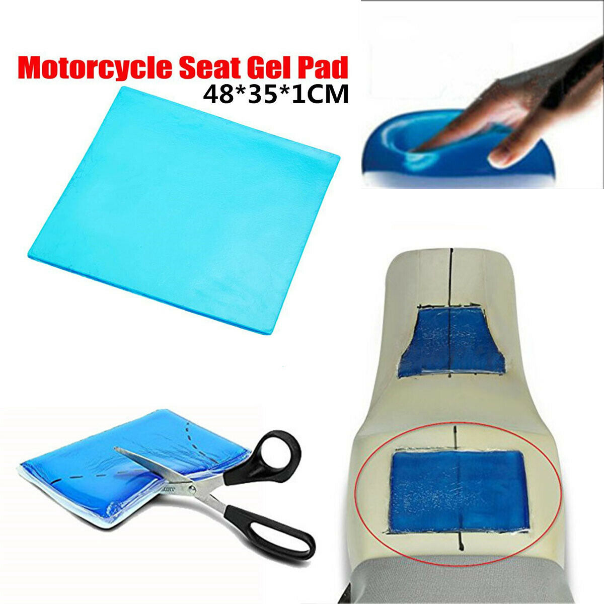 Ultra Soft elasticity Motorcycle Seat Gel Pad Universal Custom GEL PAD 48x35cm