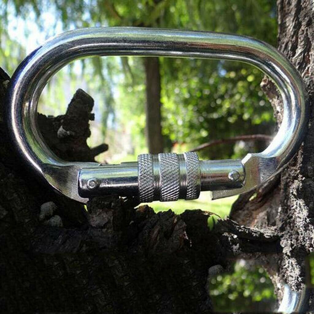 2pcs 23KN Screw Locking Carabiner For Rock Climbing Yoga Inversion Hammock