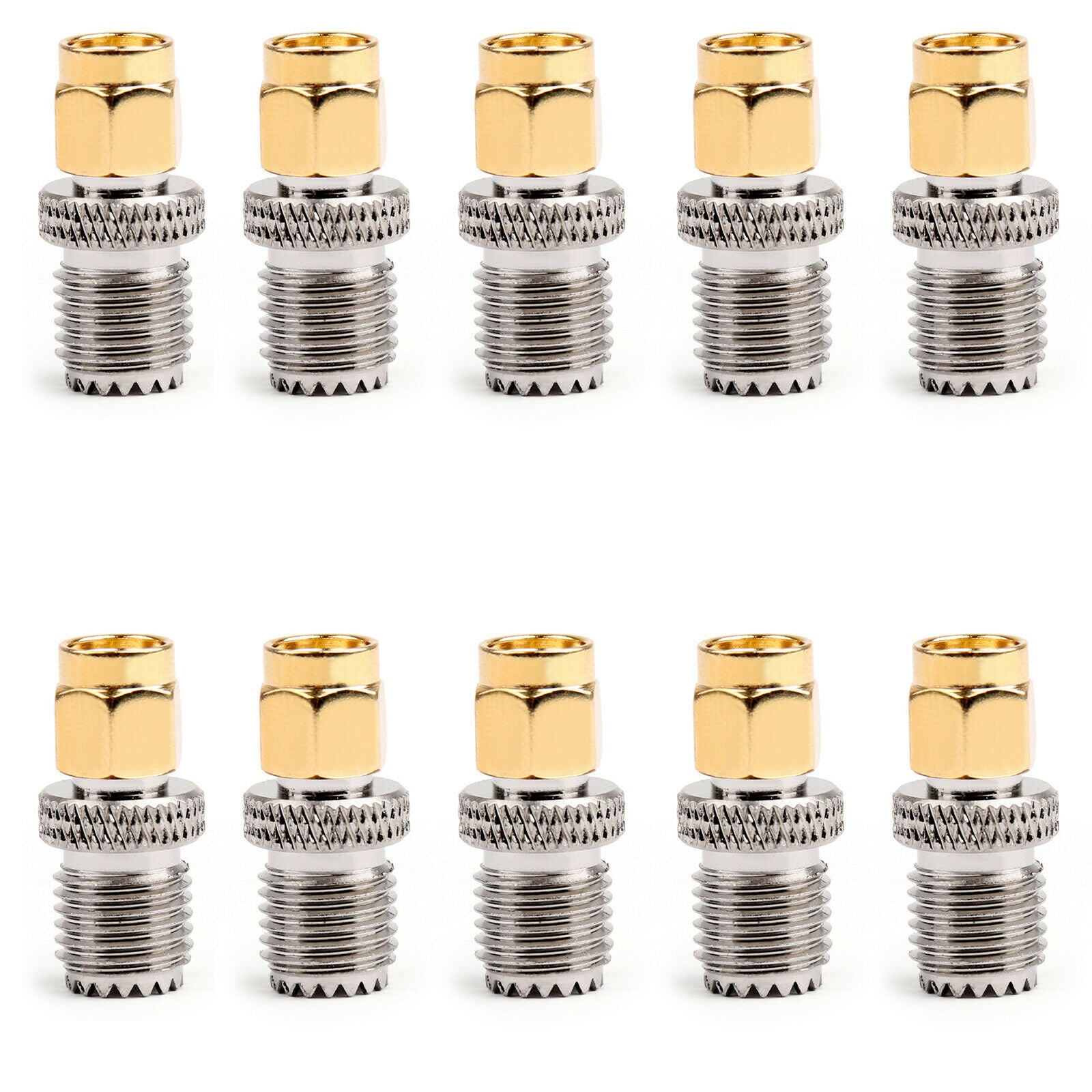 10x SMA Male Plug To Mini UHF Female Jack Plug Straight RF Coaxial Adapter 50Ω P