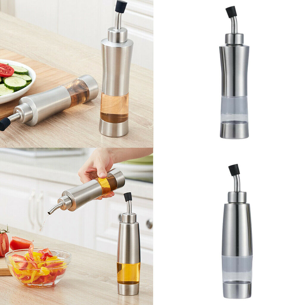 Kitchen Oil Vinegar Cruet Clear Oil Stainless Bottle with Sealed   A
