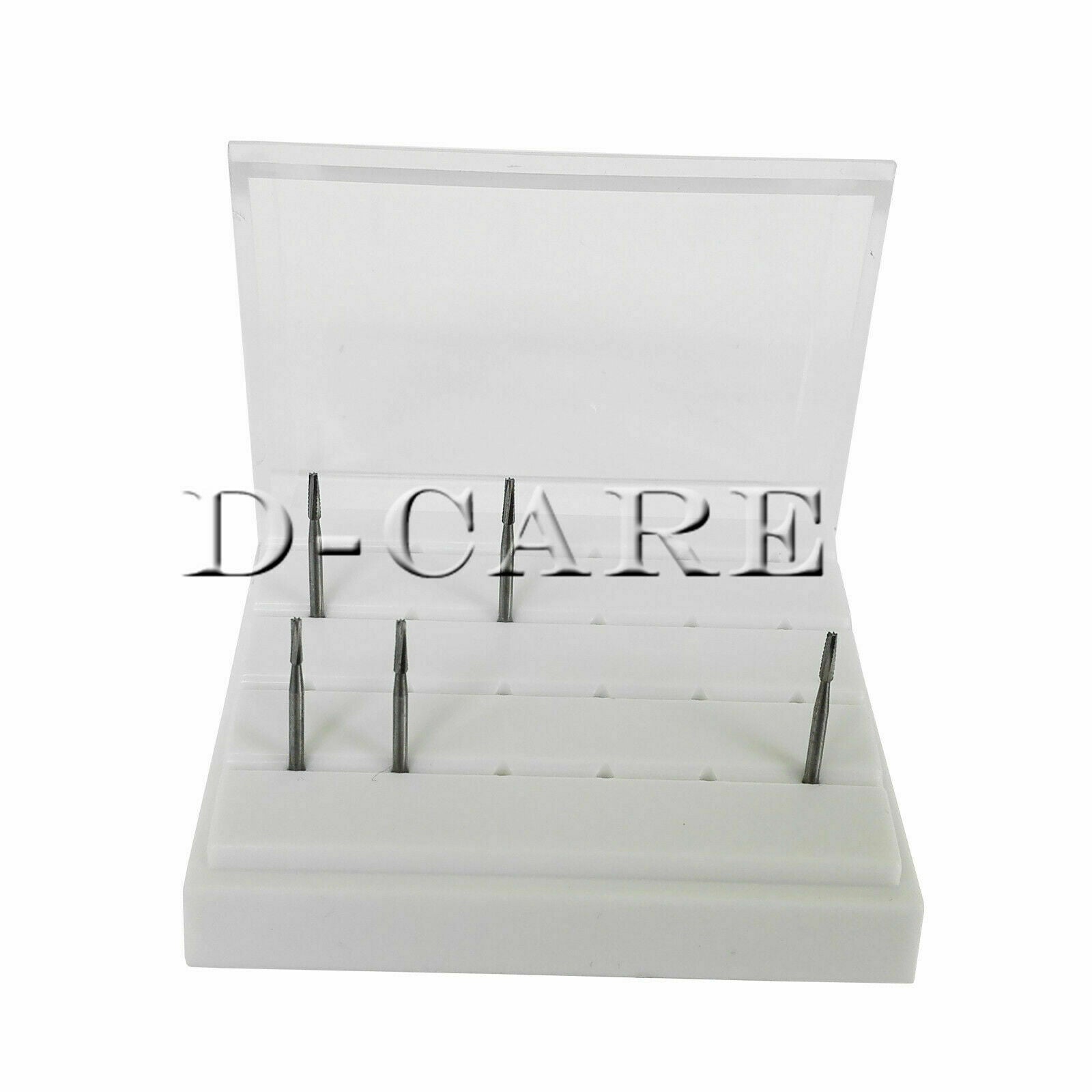 24Hole White Dental Burs Drill Holder Stand Block Disinfection Case Plastic 5pcs