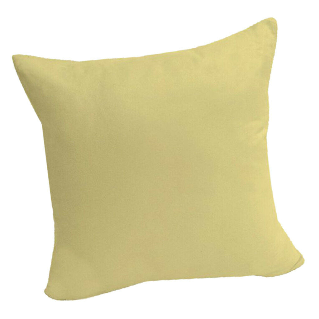 New Sofa Pillow Cover Solid Color Euro Sham Soft Pillowcase Yellow-45x45cm