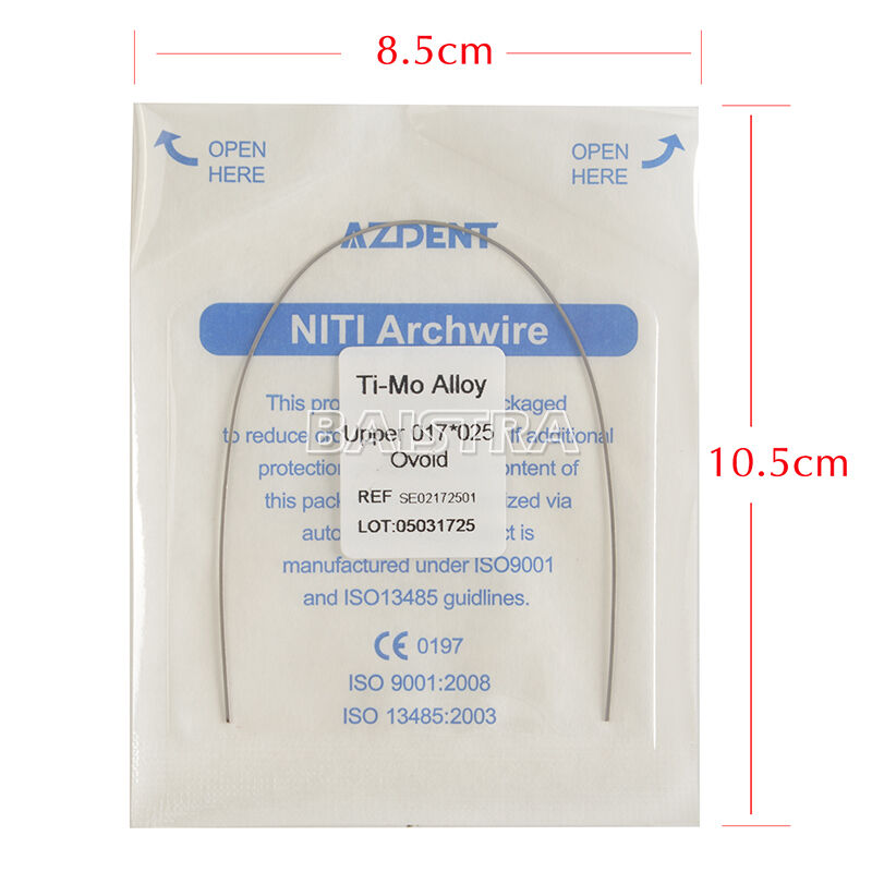 20X AZDENT Dental Ortho TMA Beta Arch Wires Ti-Mo Alloy Rectangular 017*025upper