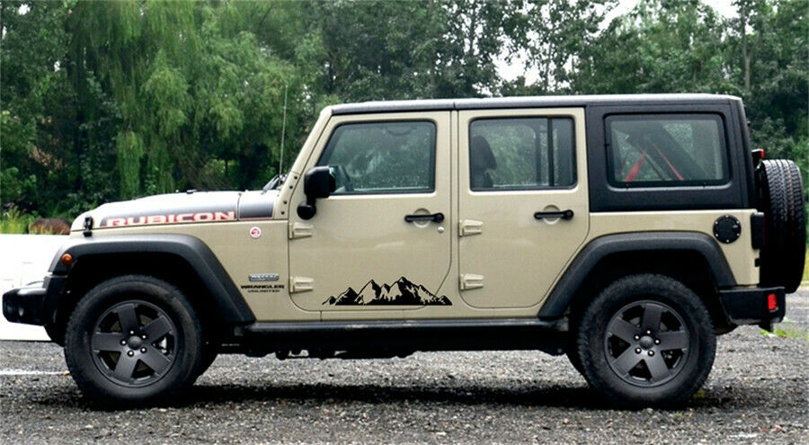 Chinese style Ink painting Art Car Stickers Black Mountain Range Vinyl Decals