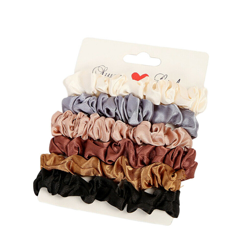 6pack Women Hair Scrunchies Rubber Hair Band Hair Ties Bow Hair Accessories