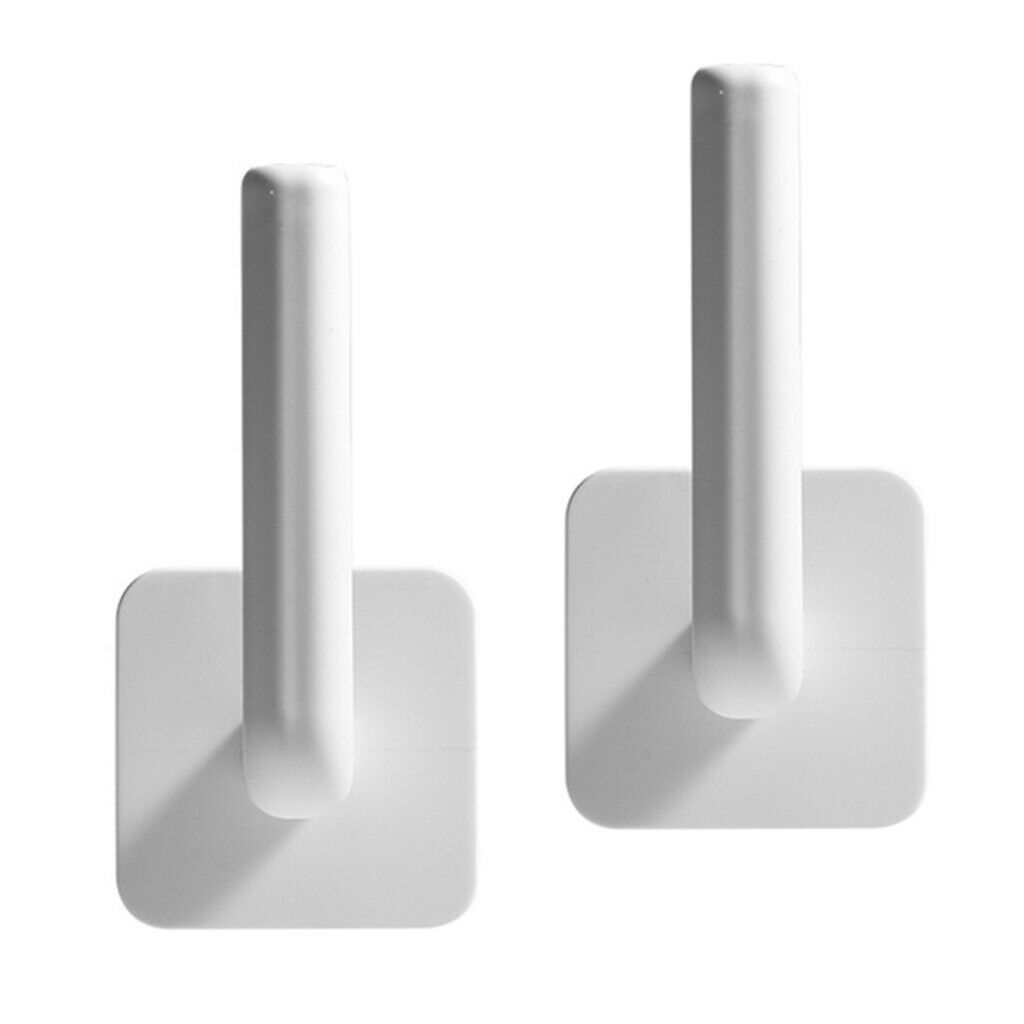 2pcs Adhesive Toilet Paper Roll Holder Kitchen Towel Rack Tea Cup Organizer