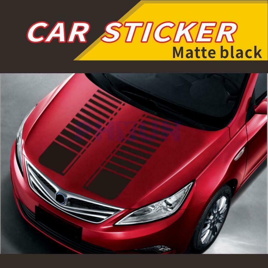 1 Set 95cm Vinyl Matte black Car SUV Head Decals Stripe Hood Stickers Universal