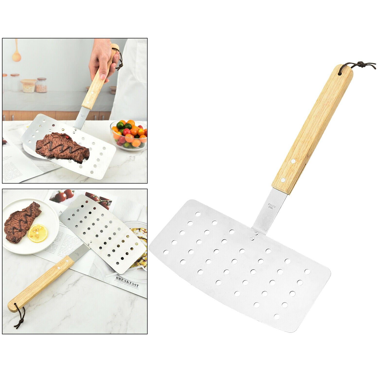 Fish Turner Spatula Stainless Steel Spatula Perforated Turner Perfect for