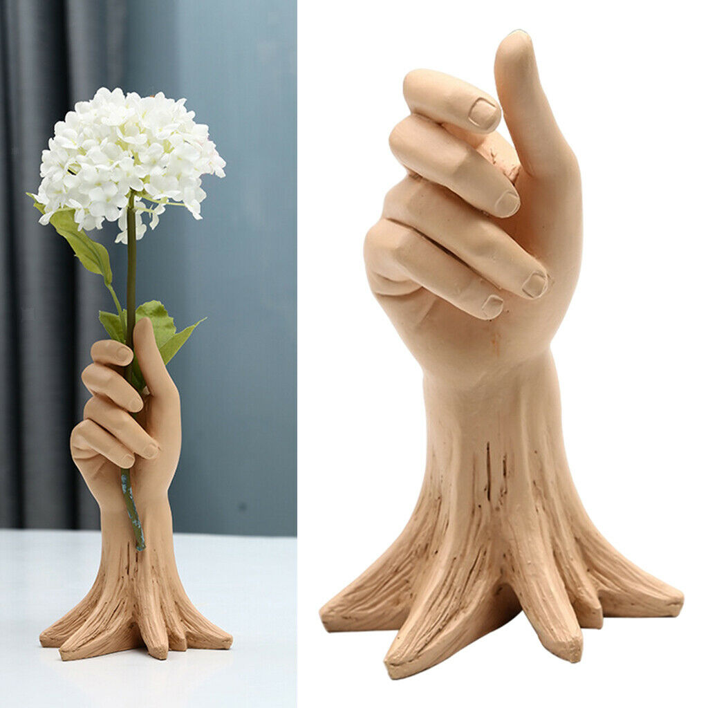 Flower Vase Hand Tree Trunk Statue Flower Pot Centerpiece Dining Table Hotel