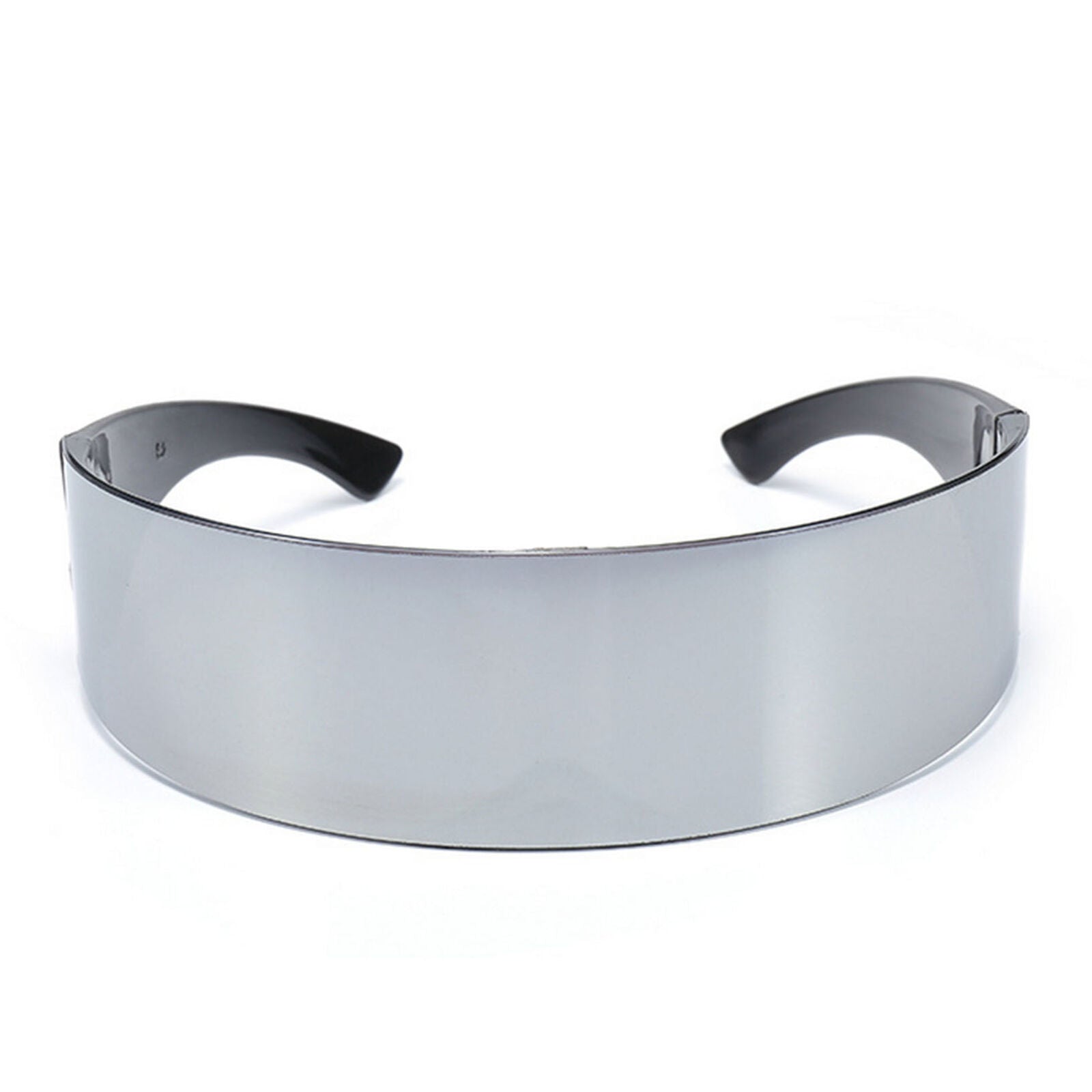 Futuristic Sunglasses Mirrored Narrow Lens Wrap Visor Robot Costume Flat Glasses