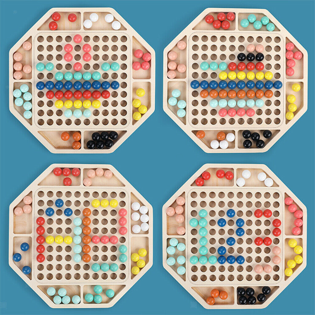 Kids Wooden Beads Game Go Games Fine Motor Toys Matching Game Boy Girl