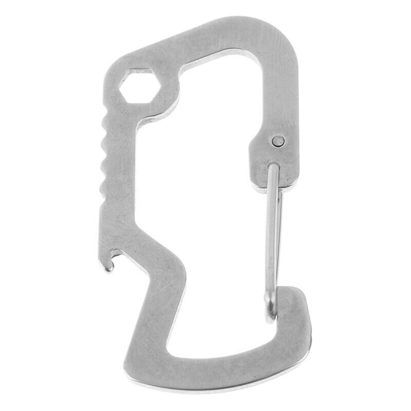 Survival Multi Tools Carabiner Key Chain Keyring Travel Bottle Opener Cap.l8