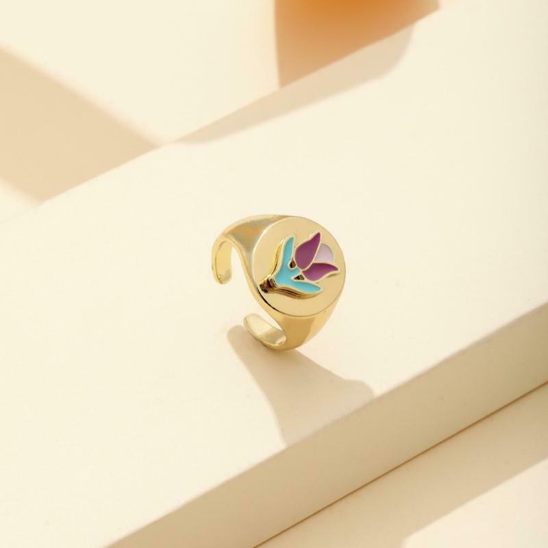 4 Pcs Flower Butterfly Ring Adjustable Open Cuff Party Wedding Beauty Jewelry