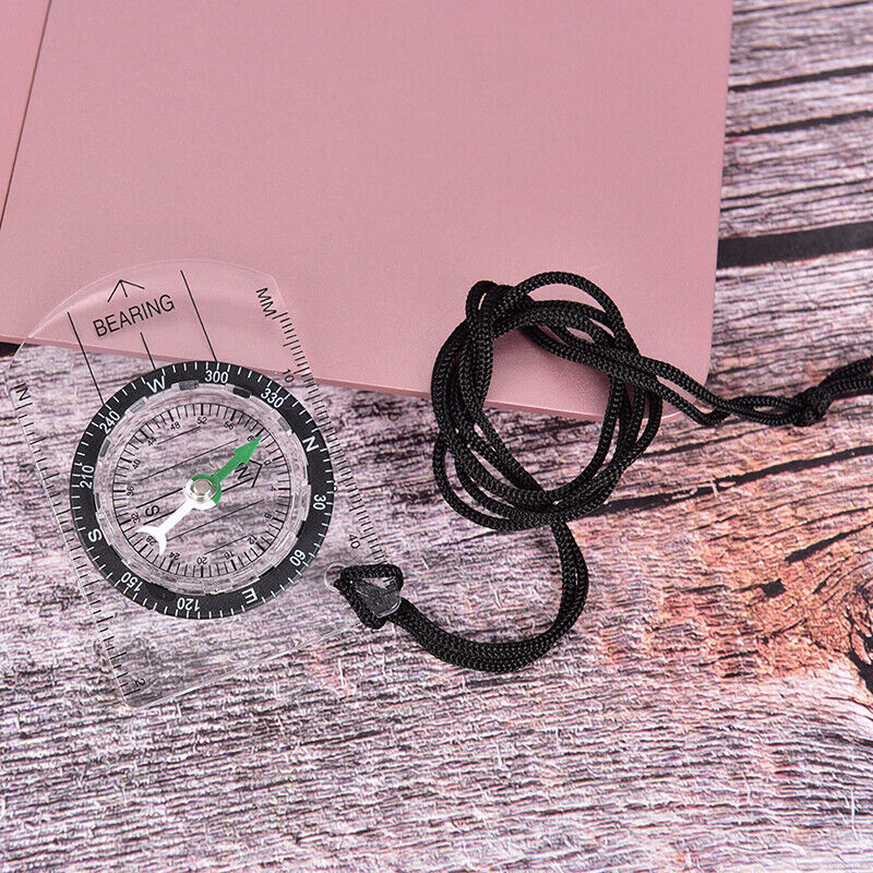 1pc Outdoor Hiking Camping Compass Map Scale Ruler Multifunctional Equipm.l8