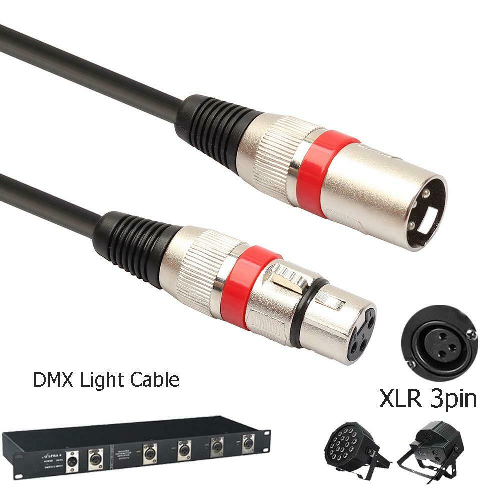 10pcs/Set 3 Pin 5.9ft DMX Stage DJ Cable Male to Female XLR Connector Wire Cord