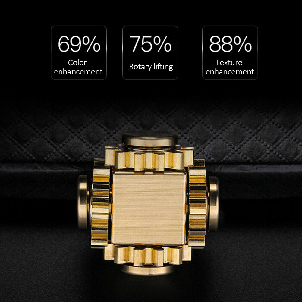 Pure Copper Four-tooth Fingertip Spinning Top Toys Cube Metal Stress Relief Toys