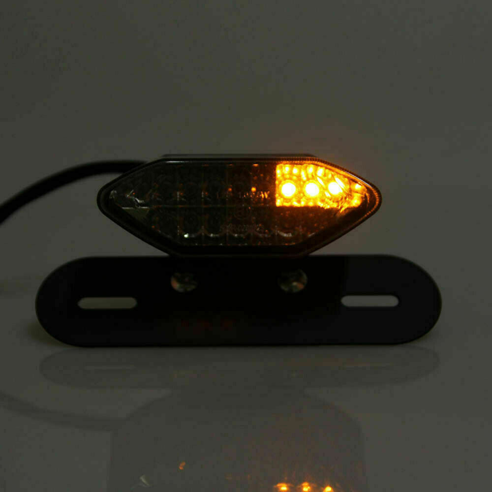 Motorcycle 16 LED Turn Signals Brake Light License Plate Integrated Tail Light