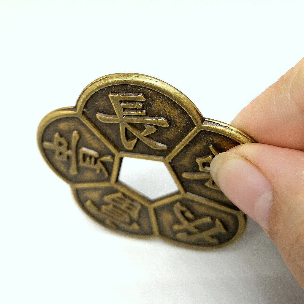 Chinese Old Copper Coin Plum Blossom Lucky Charms Feng Shui Collectibles