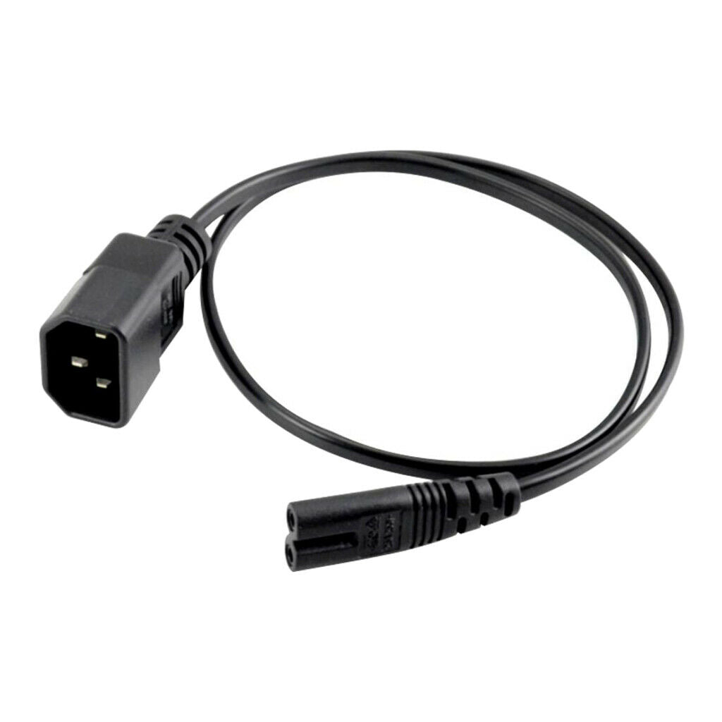 New PVC IEC320 C14 Male to C7 Female 200cm 2 Prong 0.75 Square Replacement