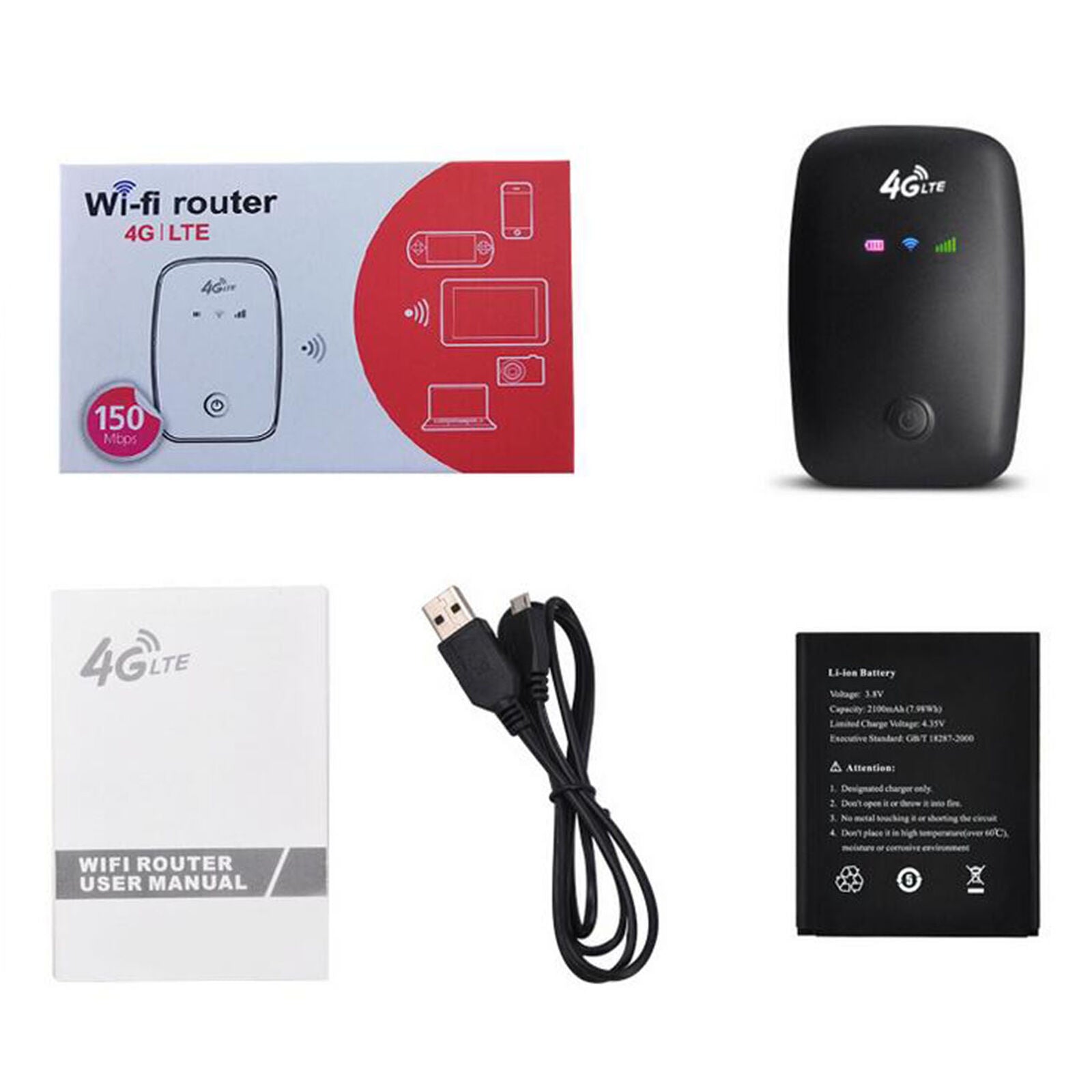 150Mbps LTE Mobile Broadband Hotspot UNLOCKED Portable 4G WIFI Router SIM Card