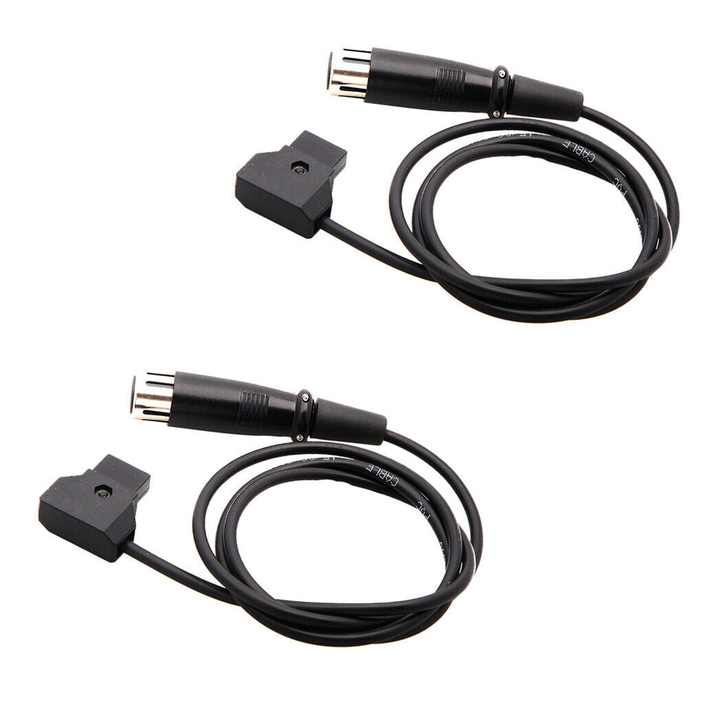 2Piece D-Tap Male to Female 4-Pin XLR Cable for Power Supply Battery 1Meter