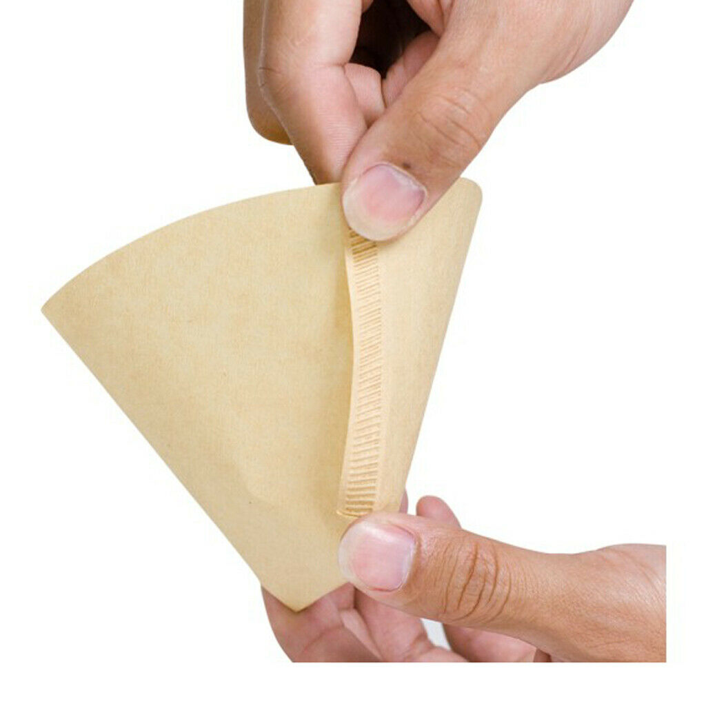 100x Coffee Paper Filters Coffee Dripper Natural Wood Pulp for Home Office