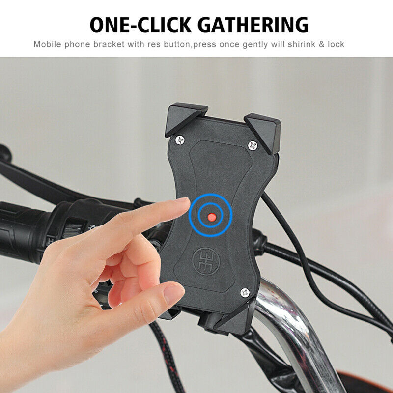 1PC One Button Lock Motorcycle Bikes Handlebar Phone Holder USB Charging Bracket