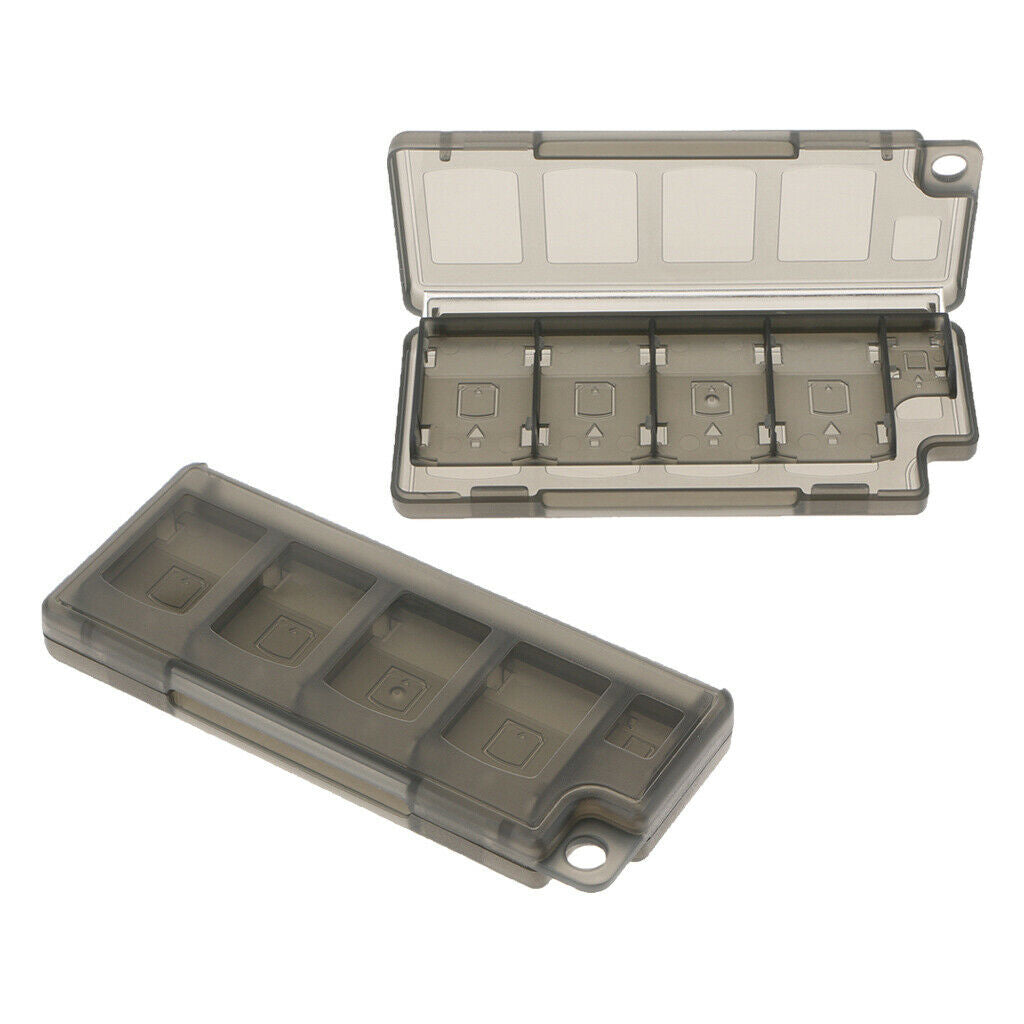 2 Pcs Plastic Game Card Organizer Carry Storage Box Case Black Dustproof