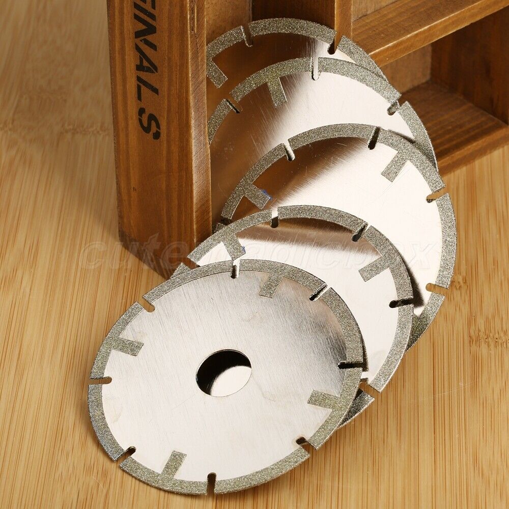5pcs 4" Diamond Coated Tipped Cut Disc Saw Blade Wheel Rotary Tool Grit 60#