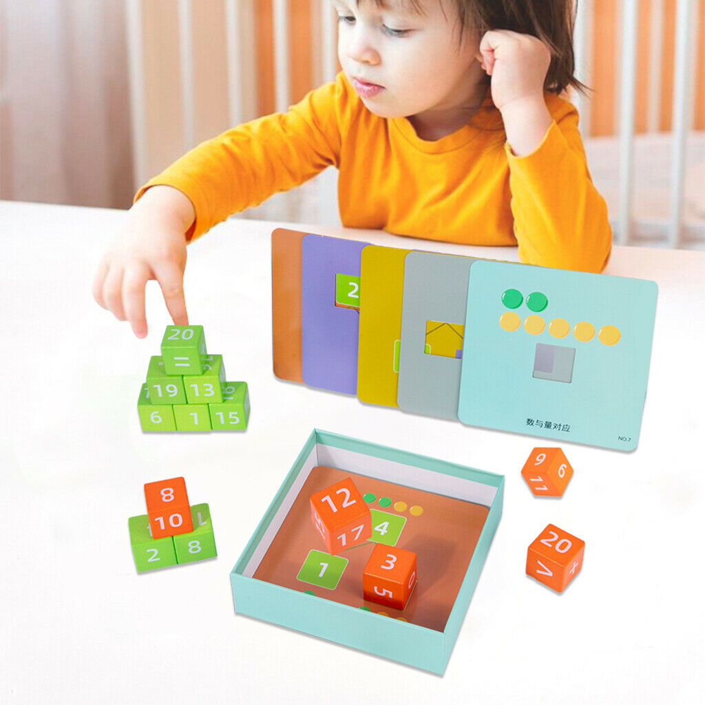 Wooden Blocks Arithmetic Toys Number Counting Numbers Digital for Toddler