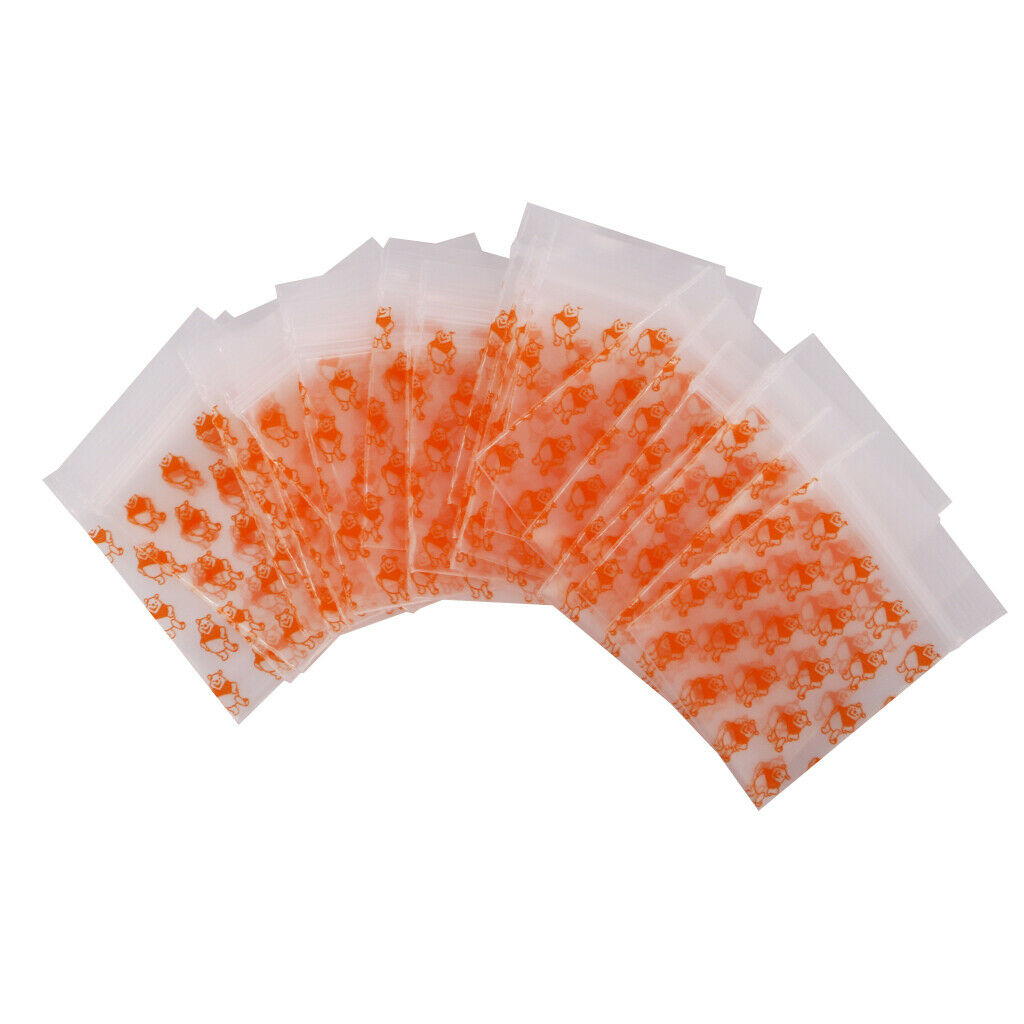 200 Small   Bags, Self Seal Resealable Reclosable Bag, Clear & Cartoon