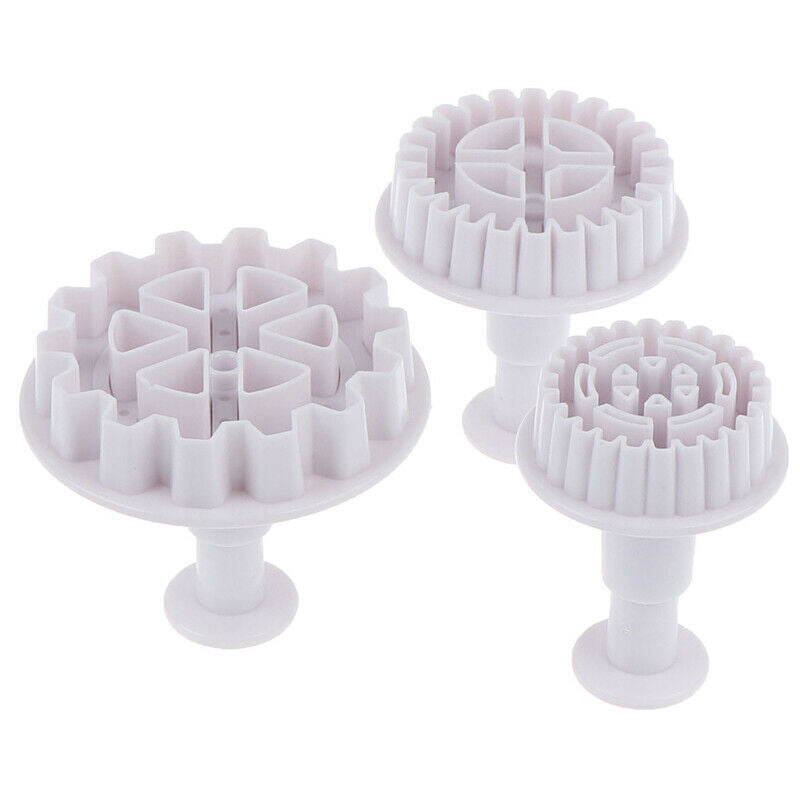 3pcs Christmas gear fondant cookie cutter fondant mold cake decorating to.l8