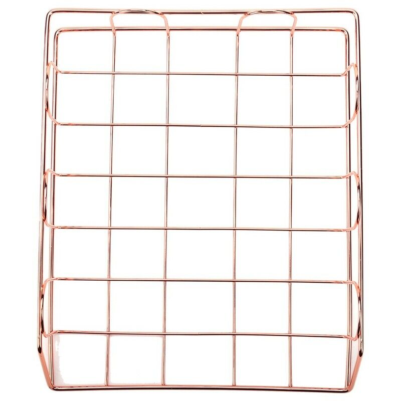 1 Set Of 2 Office Supplies Metal Stackable File Document Letter Tray OrganizerL9