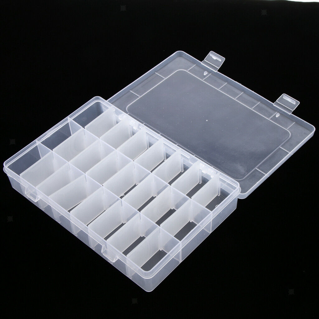 48 Grids Detachable Empty Storage Box Case Nail Art Tips Jewellery Organizer