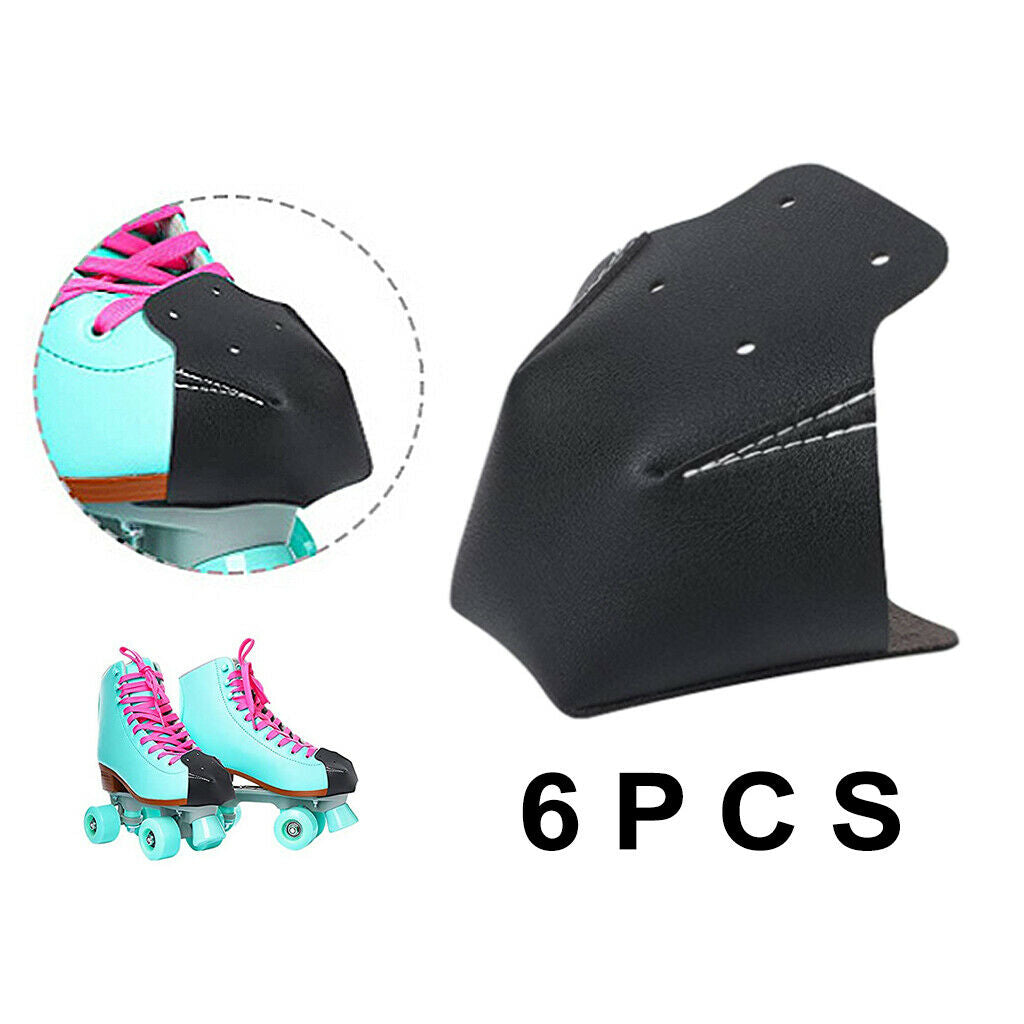 6x Roller Skate Leather Toe  Guard Protectors for Quad Roller Skate Speed