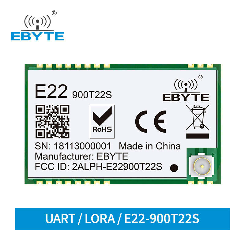 SX1262 868MHz 915MHz LoRa UART E22-900T22S Wireless Transceiver SMD 22dBm Module