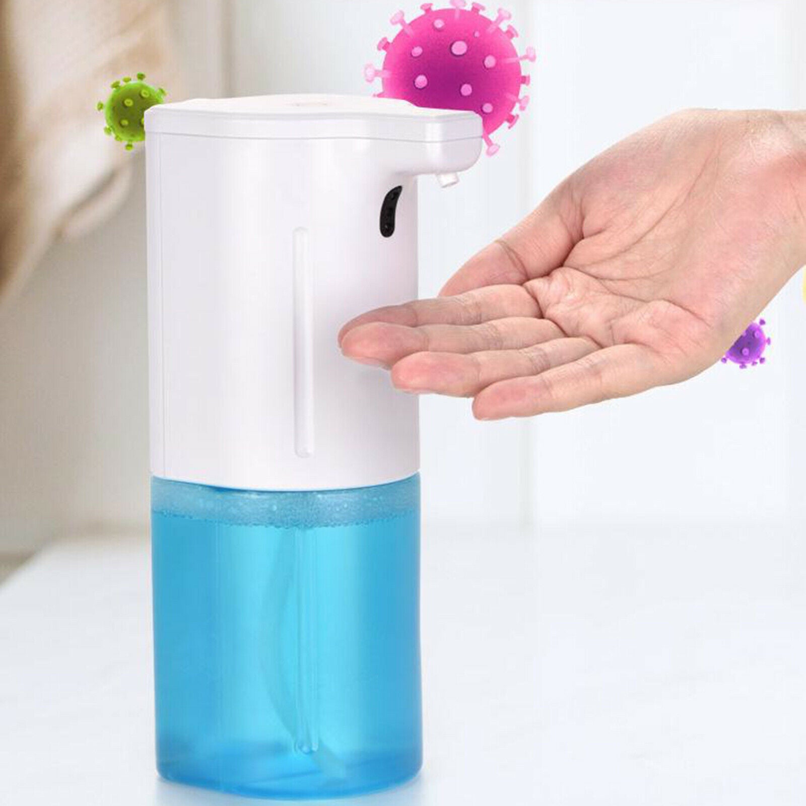 300ml Auto Foam Soap Dispenser Countertop Hands-Free Soap Pump for Bathroom