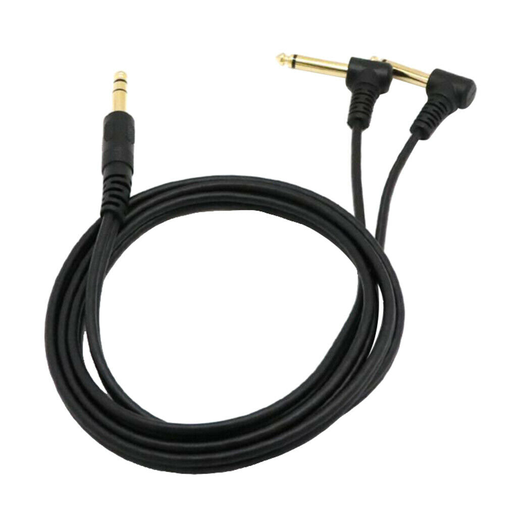 6.35mm TRS Male to Dual Male Mono Audio Extension Cable 5FT Length Cord Wire