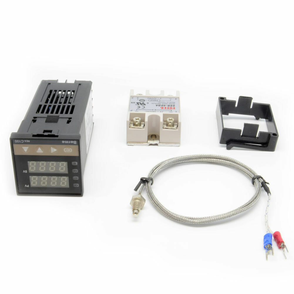 AC 110-240V Digital PID Temperature controller + 40A SSR + K thermocouple Sensor
