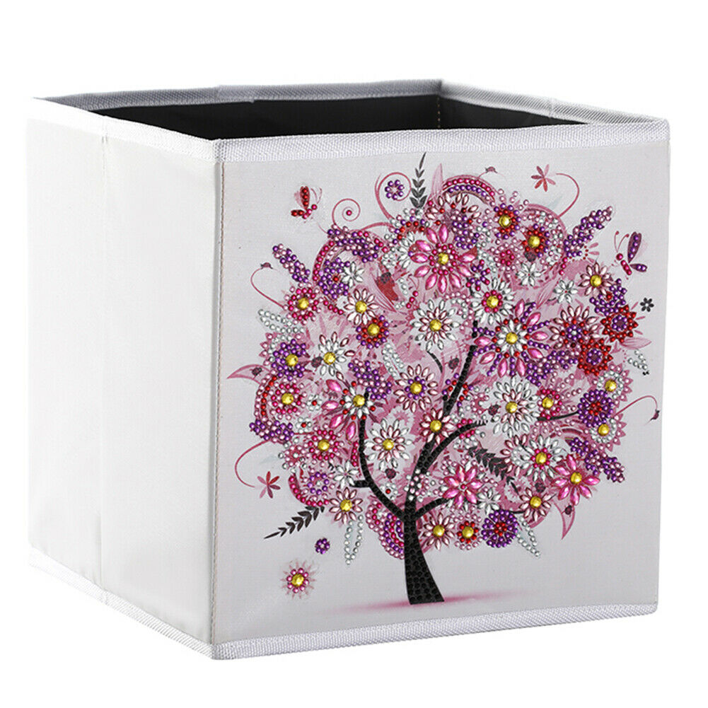 DIY Diamond Painting Tree Foldable Storage Box Desktop Sundries Container @