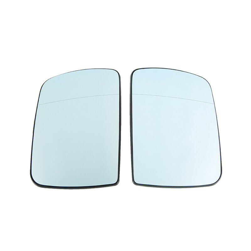 2PCS Door Side Wing Mirror Glass W/ Heated Blue For BMW X5 E53 2000-2006