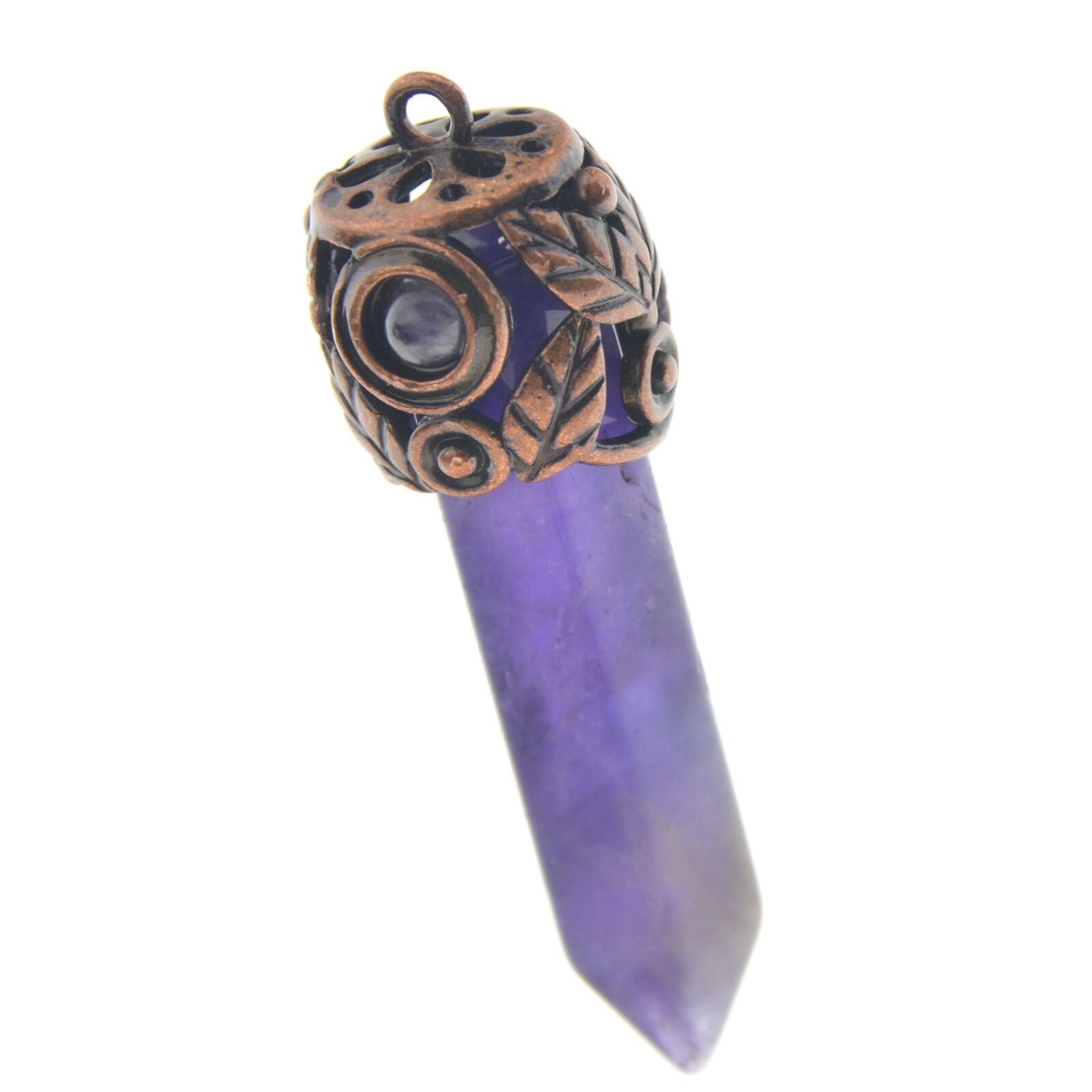 1pc Amethyst Stone Pendant Hexagon point Energy Reiki Healing Amulet