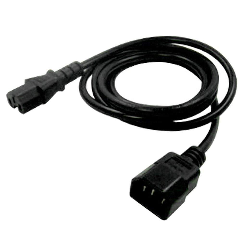 New Power Extension Cable Cord IEC 320 C14 to 320 C15 Black For PC UPS PDU