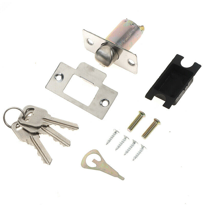 Stainless Steel Round Door Knobs Handle Internal Door Lock with Key for BathBDA